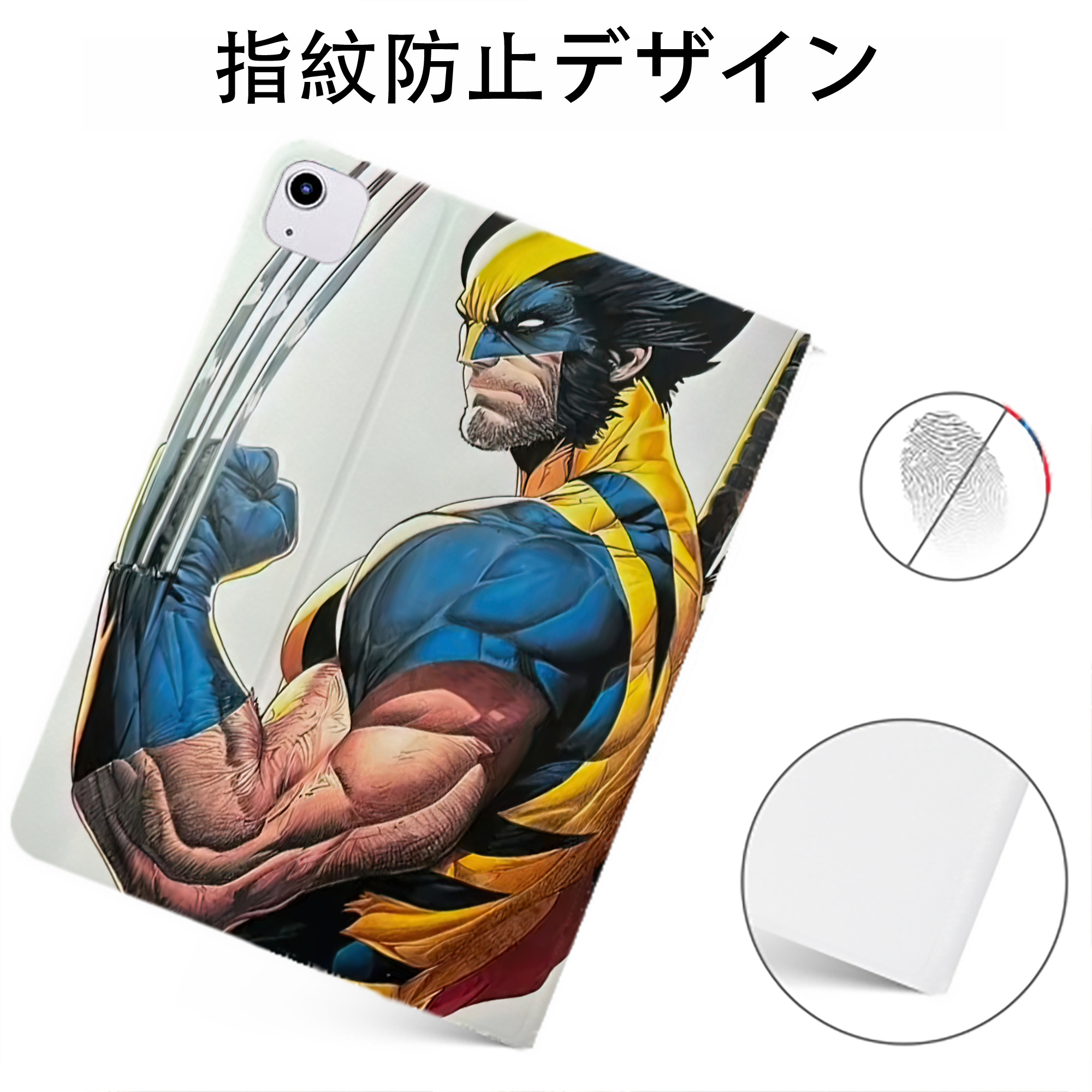 （画像用） Deadpool デッドプール IPadケース ペンホルダー付き ブックスタイルデザイン